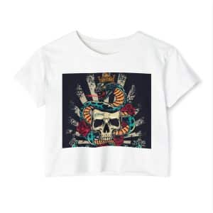 Women's Festival Crop Top Snake & Skull