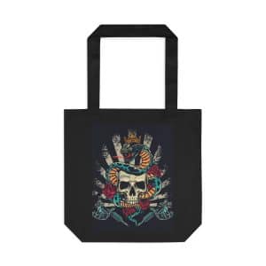 Cotton Tote Bag Snake & Skull