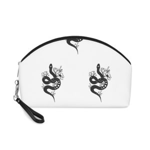 Celestial Logo Snake Emblem Tatoo Print Design Flowers Snake Makeup Bag