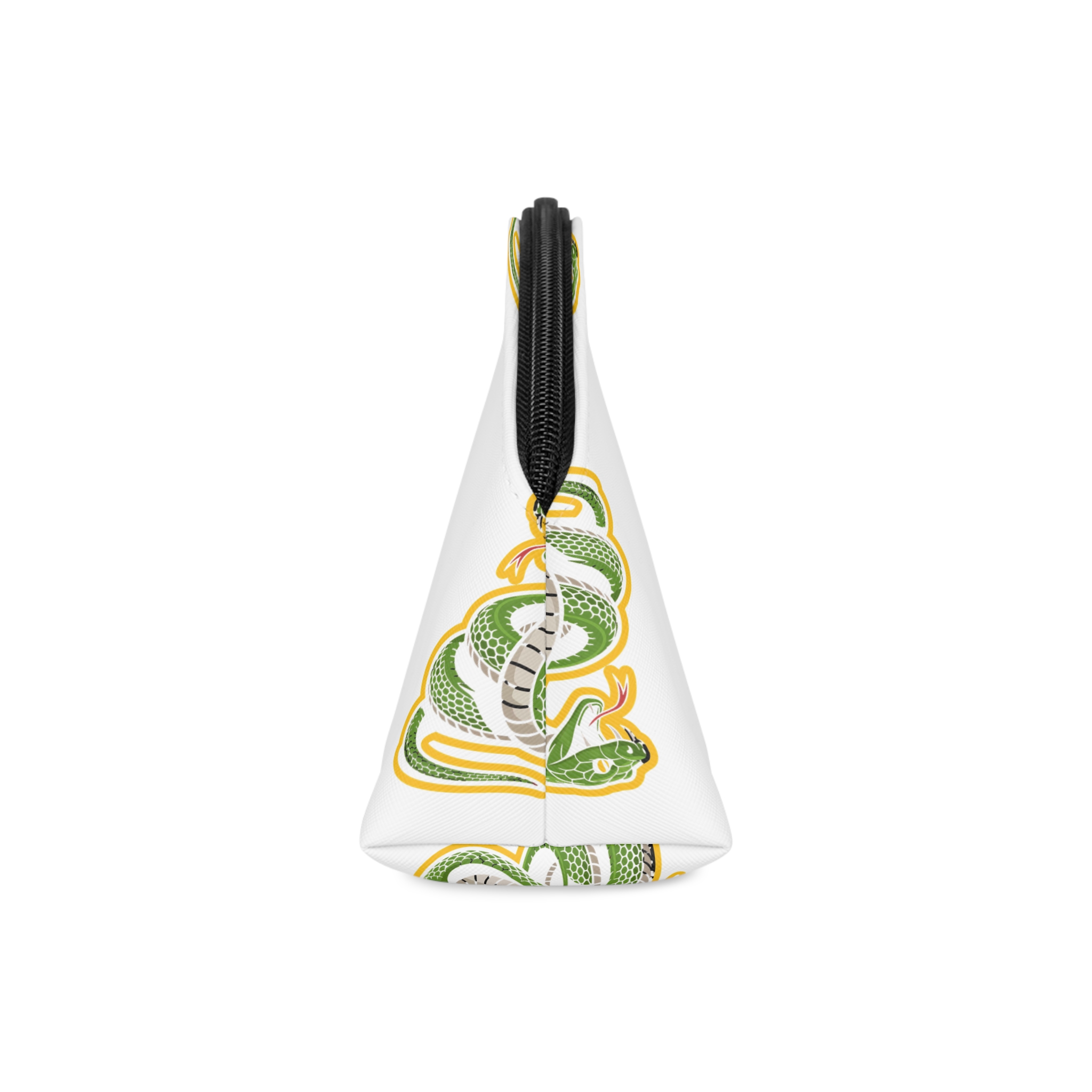 Coiled Green Snake Mascot Logo Makeup Bag - Image 4
