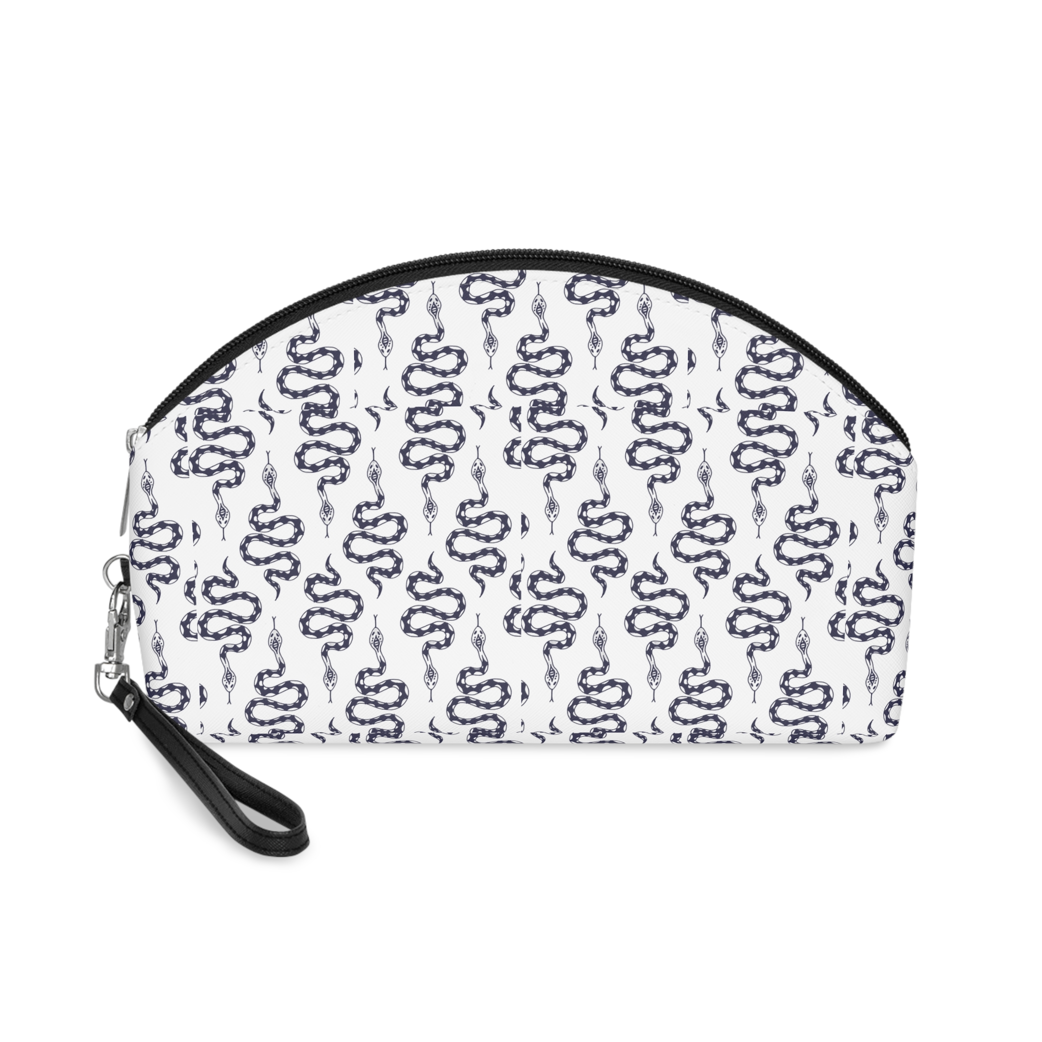 Blue Serpiente Patron Makeup Bag