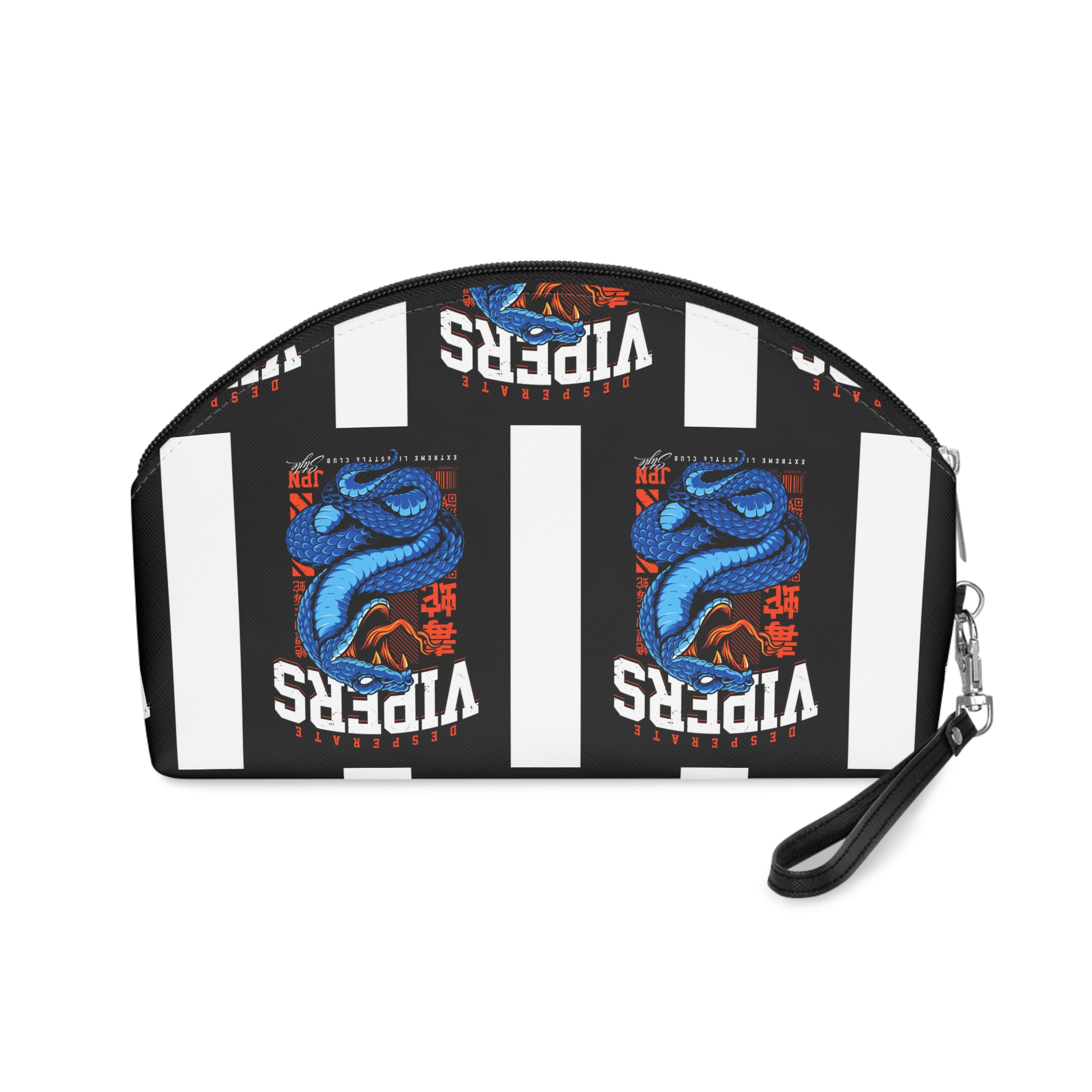 Desperate Vipers Coiled Blue Snake Motif Makeup Bag - Image 2