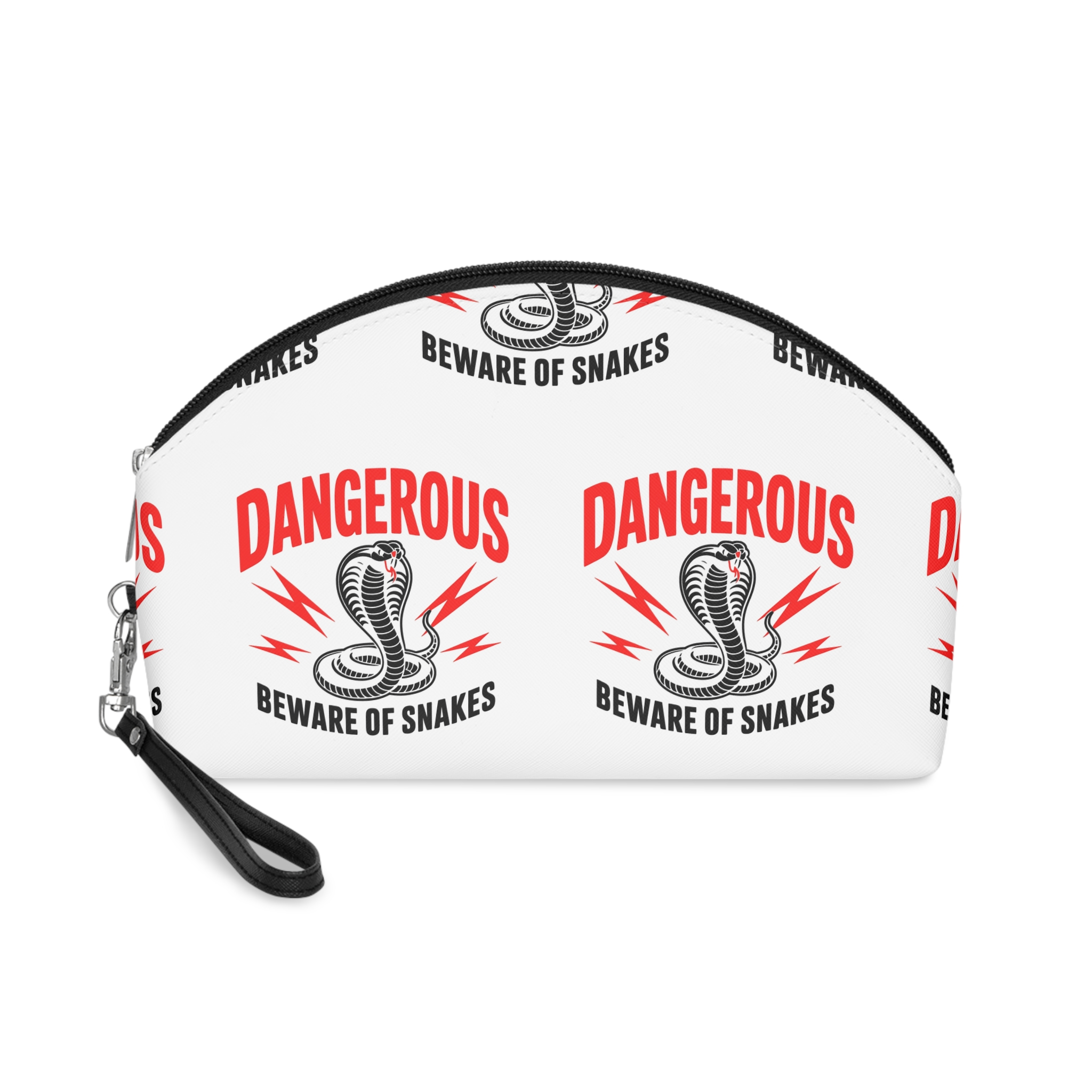 Dangerous Snake Warning Sign Makeup Bag