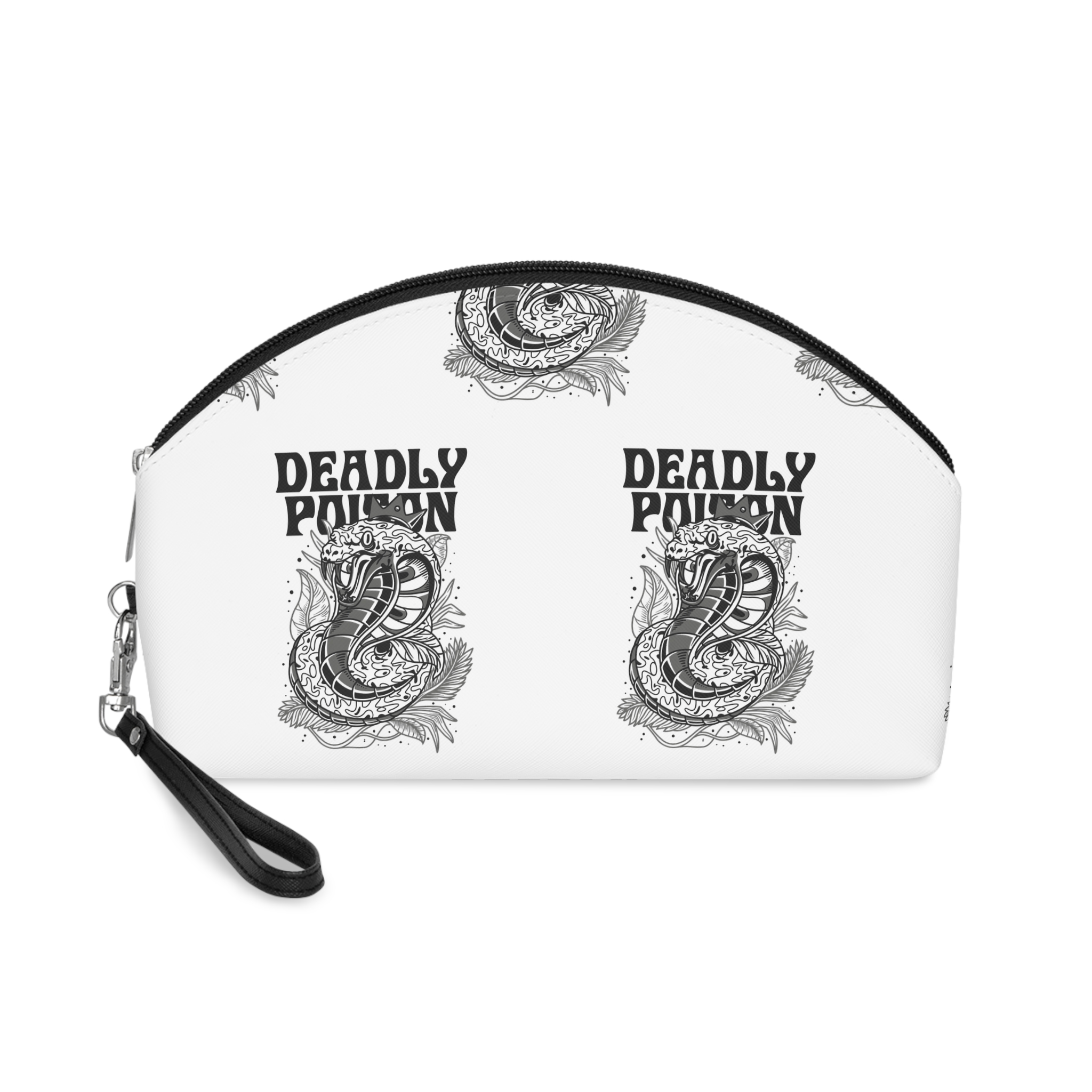 Deadly Poison Black White Illustration Makeup Bag