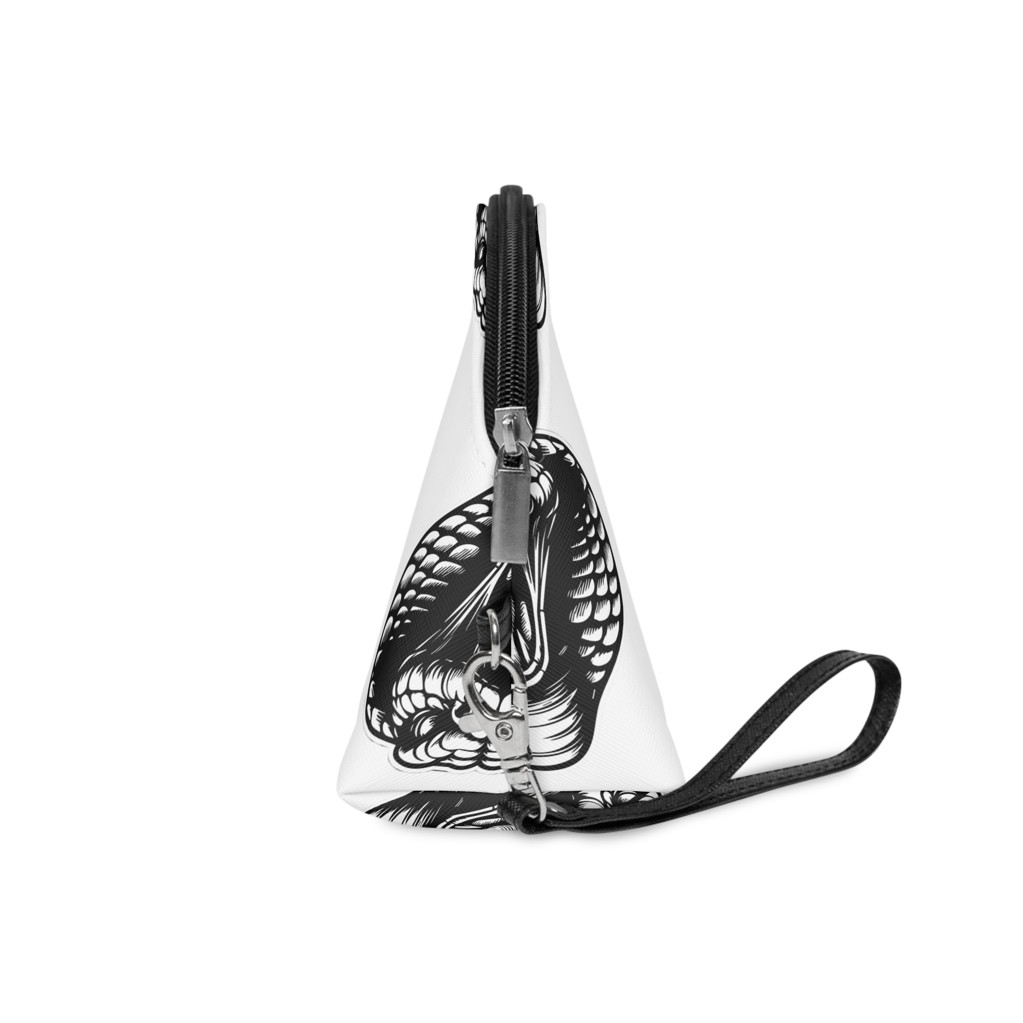 Arte Oscuro Cobra Enojada Cabeza Serpiente Ilustracion Blanco Negro Makeup Bag - Image 3