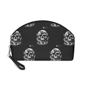 Black White Drawing Snake With Snake It Makeup Bag