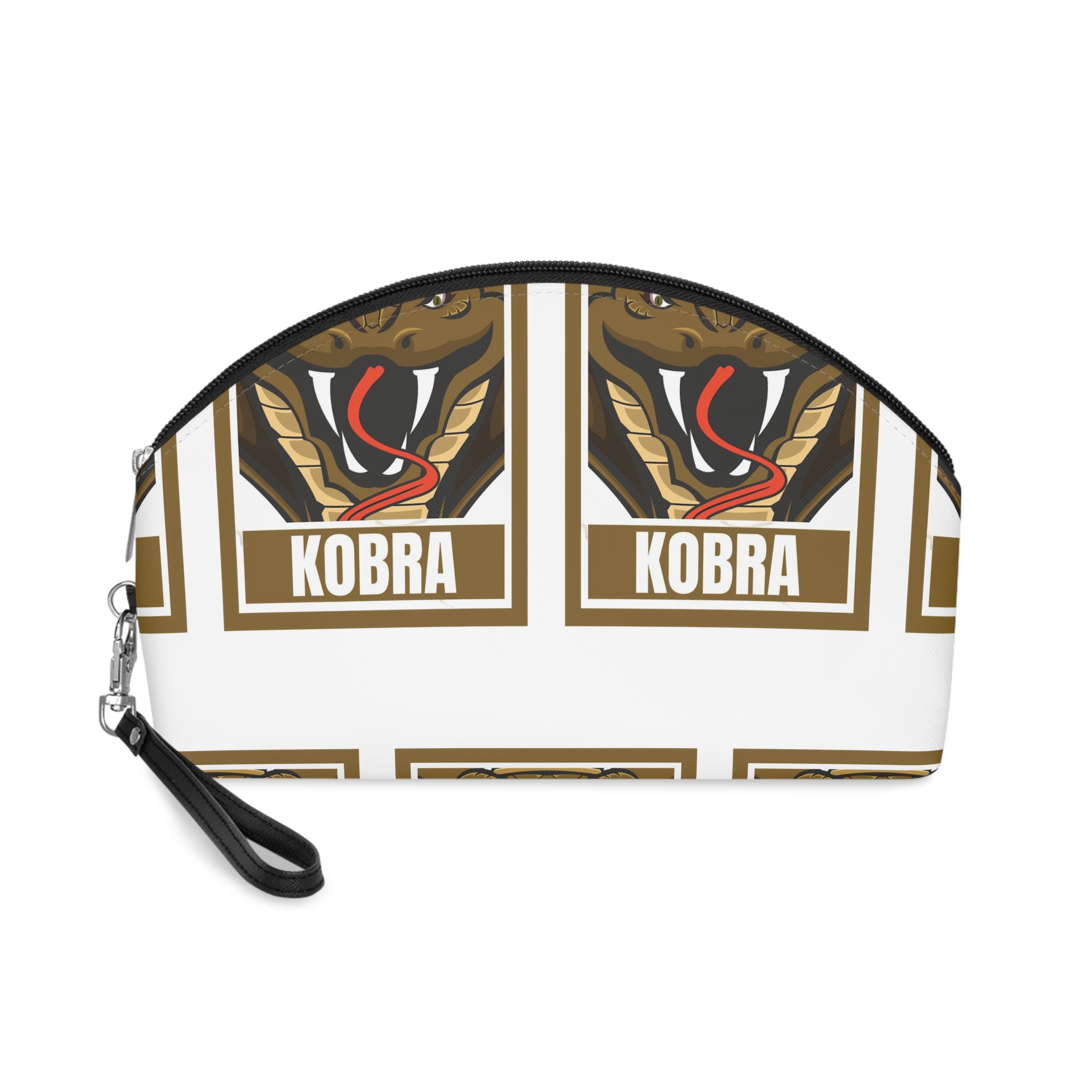 Cobra Snack Face Design Frame Isolated Green Makeup Bag