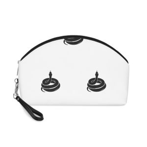 Coiled Black Snake Silhouette Makeup Bag