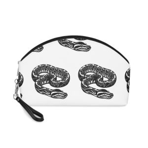 Black White Python Illustration Makeup Bag