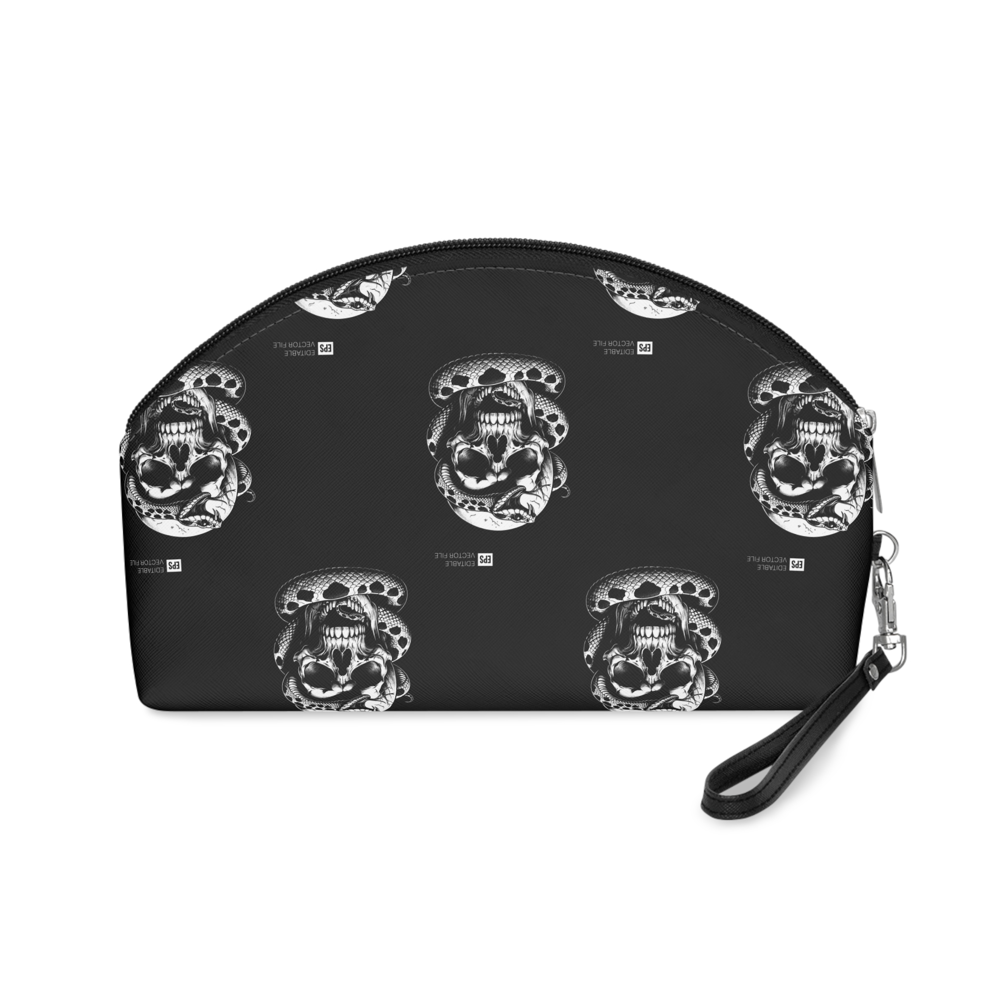 Black White Drawing Snake With Snake It Makeup Bag - Image 2