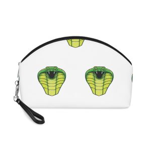 Cartoon Green Snake Isolated Headshot Design Makeup Bag