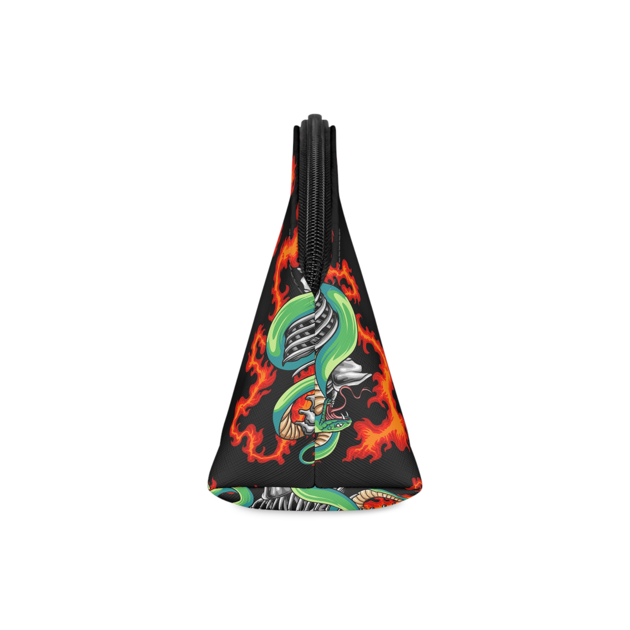 Bone Skeleton With Snake On Fire Makeup Bag - Image 4
