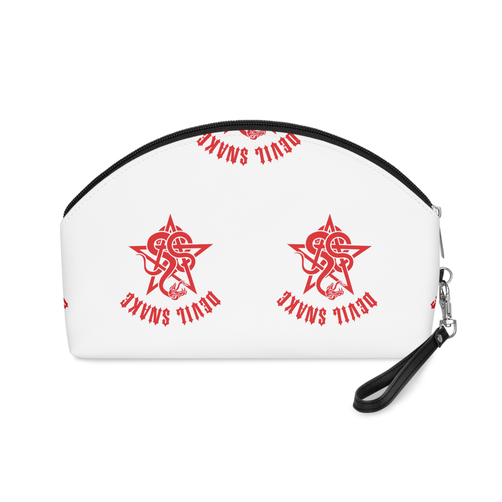 Black Red Sign That Says Devil Snake Makeup Bag - Image 2