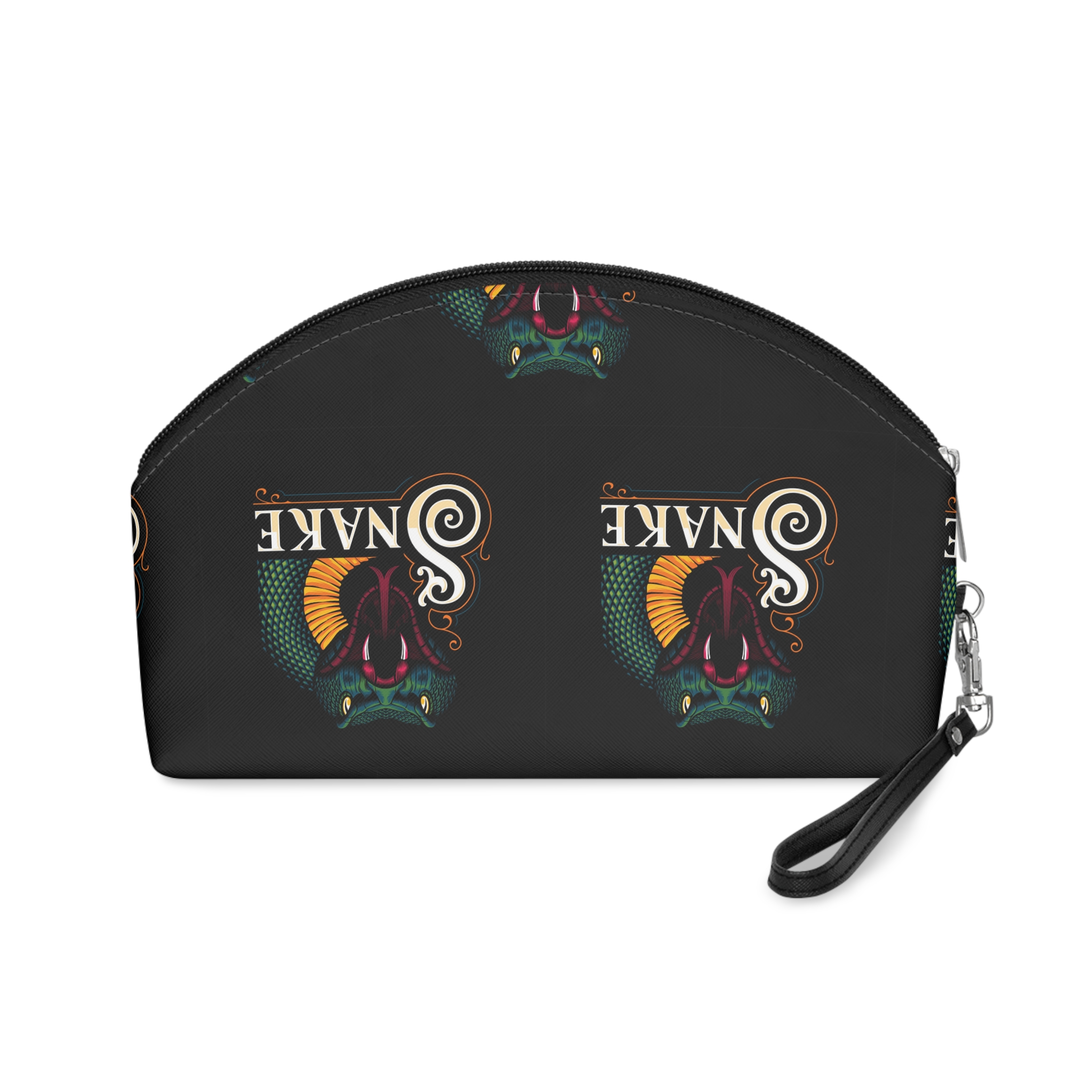 Detailed Illustration Venomous Snake Logo Makeup Bag - Image 2