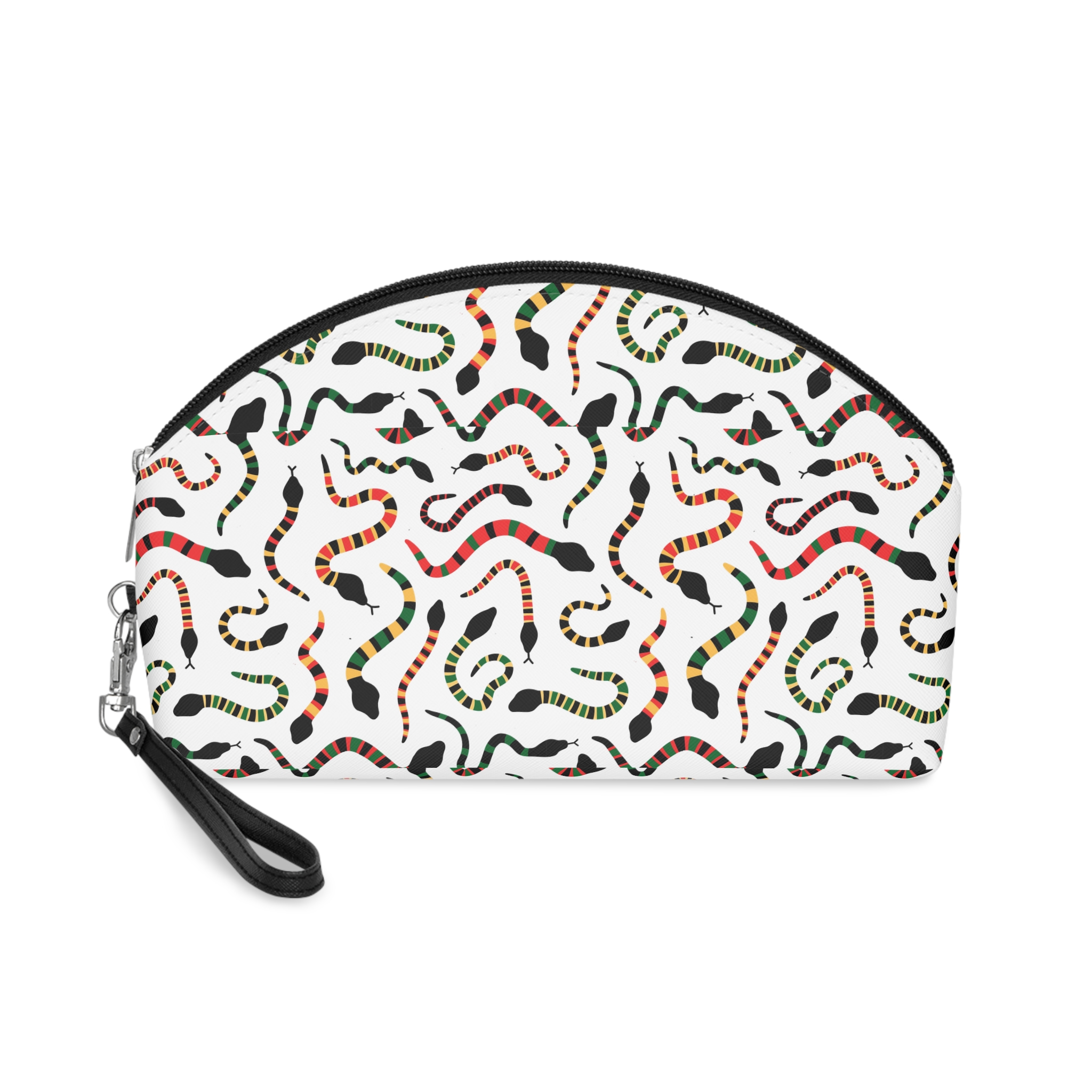 Colourful Snakes Pink Background Seamless Pattern Vector Hand Drawn Grunge Makeup Bag