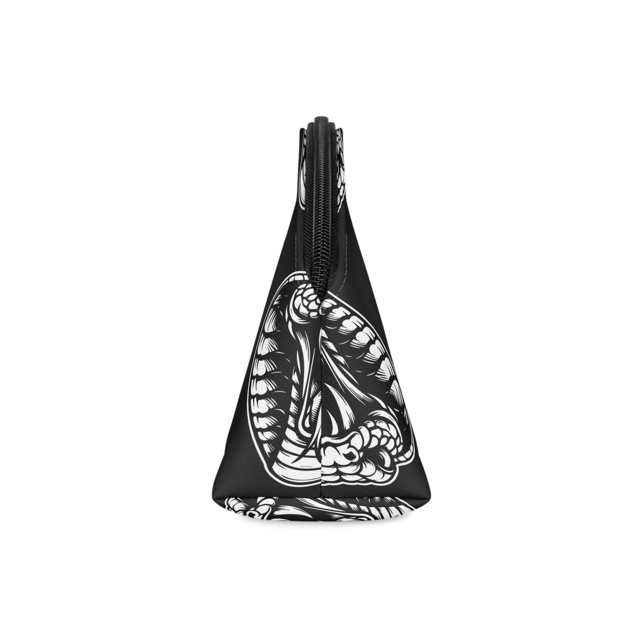 Dark Art Angry Cobra Snake Beast Head Black White Illustration(2) Makeup Bag - Image 4