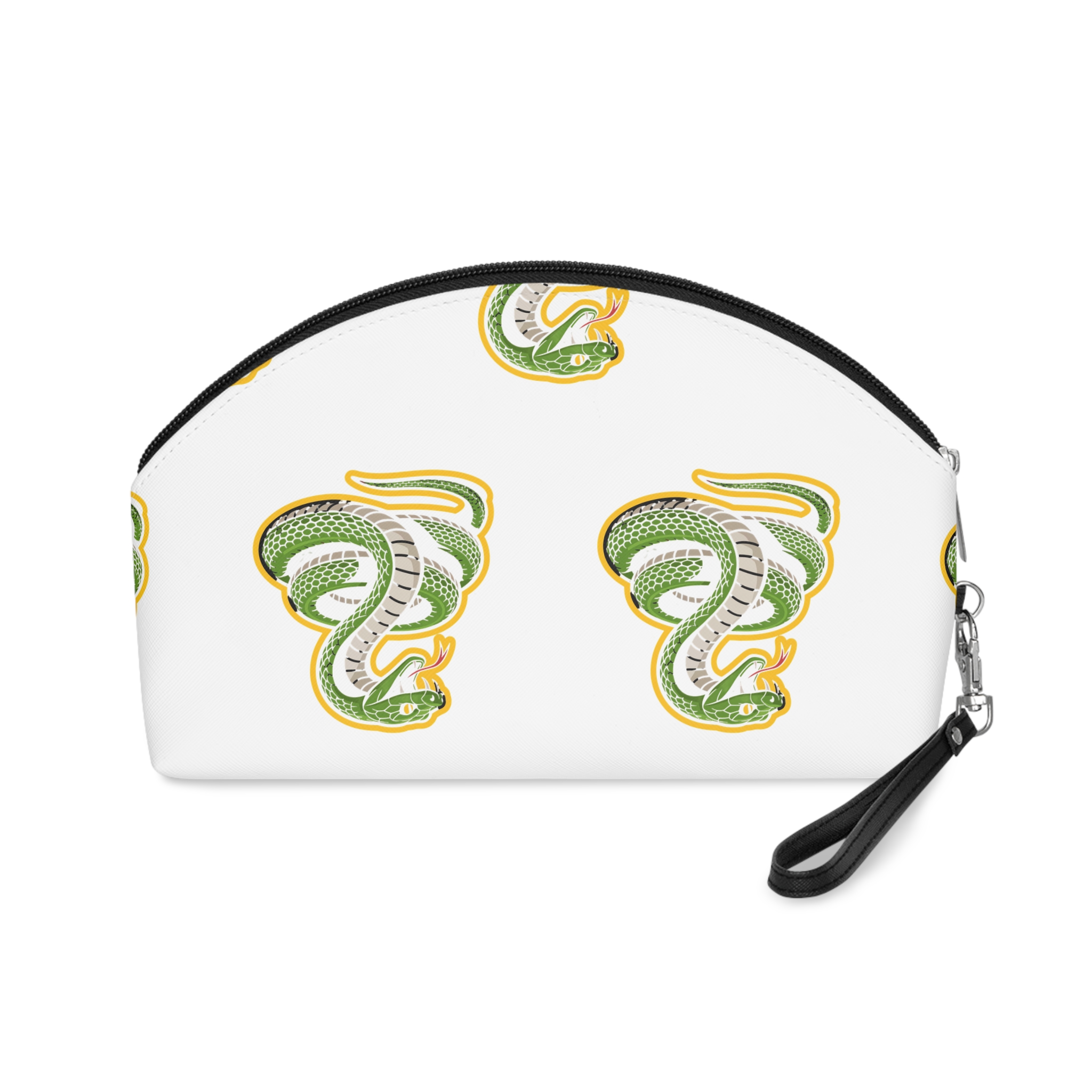 Coiled Green Snake Mascot Logo Makeup Bag - Image 2