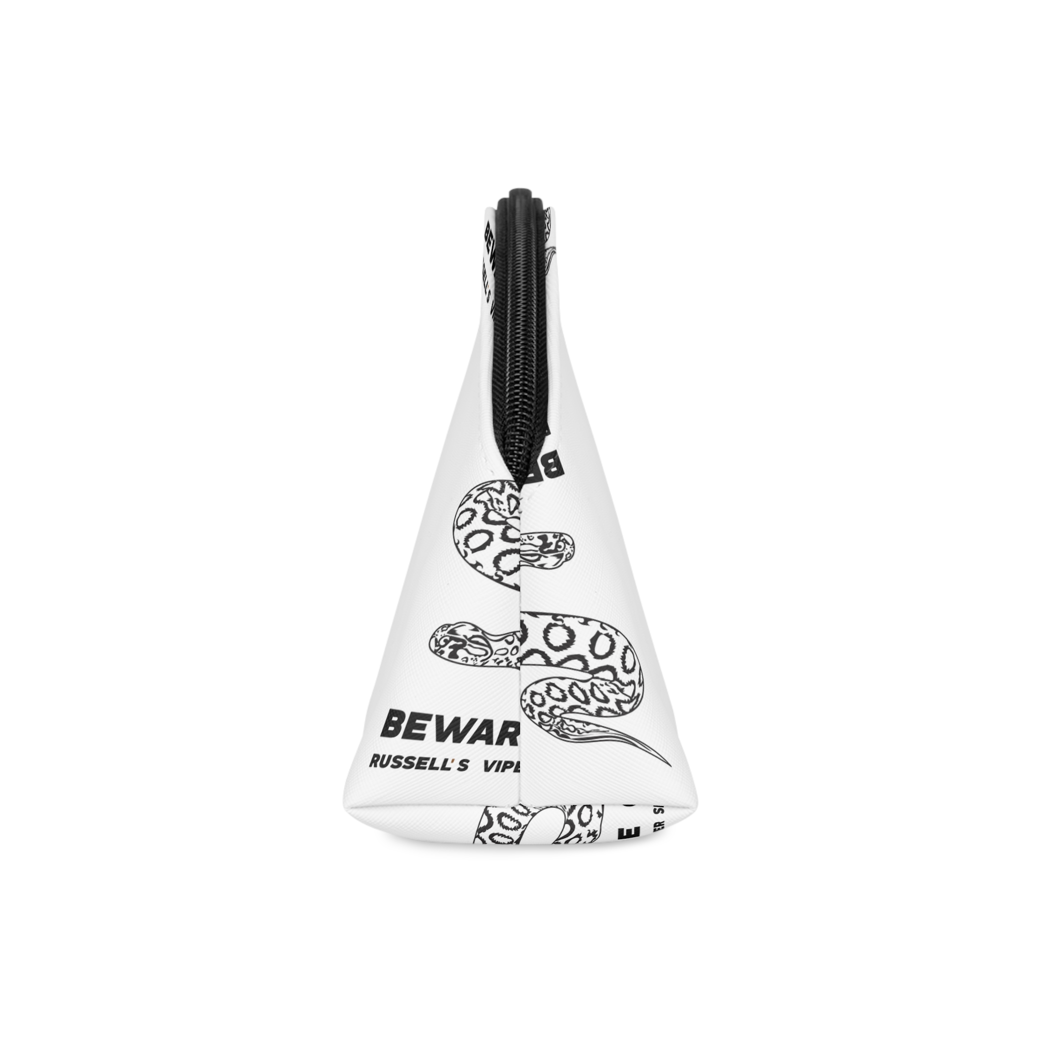 Diseno Ilustracion Serpiente Viper Russells Blanco Negro Makeup Bag - Image 4