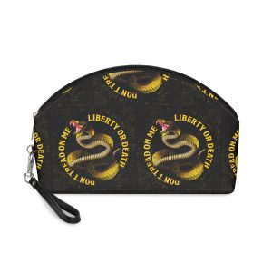 Dont Tread Me Liberalism Flag Snake Liberty Death Gadsden Flag Cascabel Yellow Snake Makeup Bag