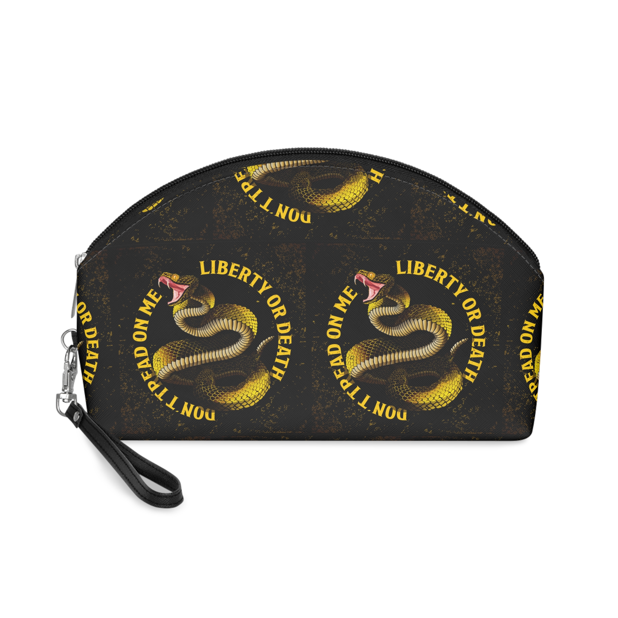 Dont Tread Me Liberalism Flag Snake Liberty Death Gadsden Flag Cascabel Yellow Snake Makeup Bag