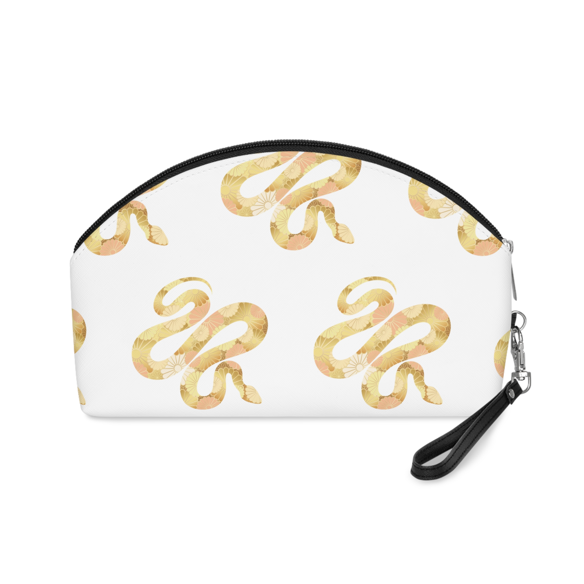 Ano Serpiente Vector Simbolo Zodiaco Decorado Patron Crisantemo Japones Vintage Aislado Makeup Bag - Image 2