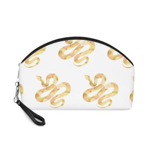 Ano Serpiente Vector Simbolo Zodiaco Decorado Patron Crisantemo Japones Vintage Aislado Makeup Bag