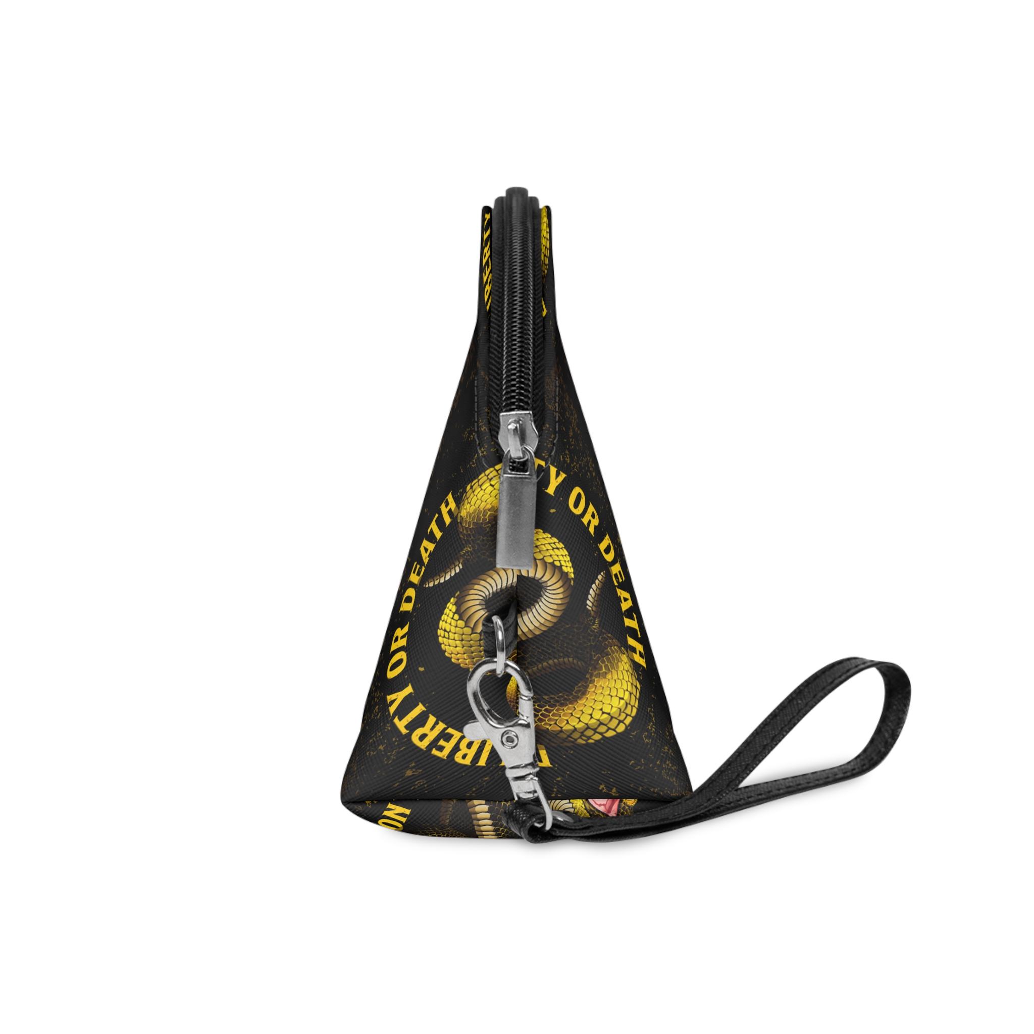 Dont Tread Me Liberalism Flag Snake Liberty Death Gadsden Flag Cascabel Yellow Snake Makeup Bag - Image 3