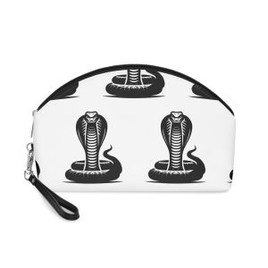 Cobra Snake Vector Illustration Black White Makeup Bag