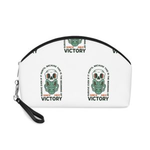 Crocodile With Skull Illustration Retro Style T Shirt Design Makeup Bag