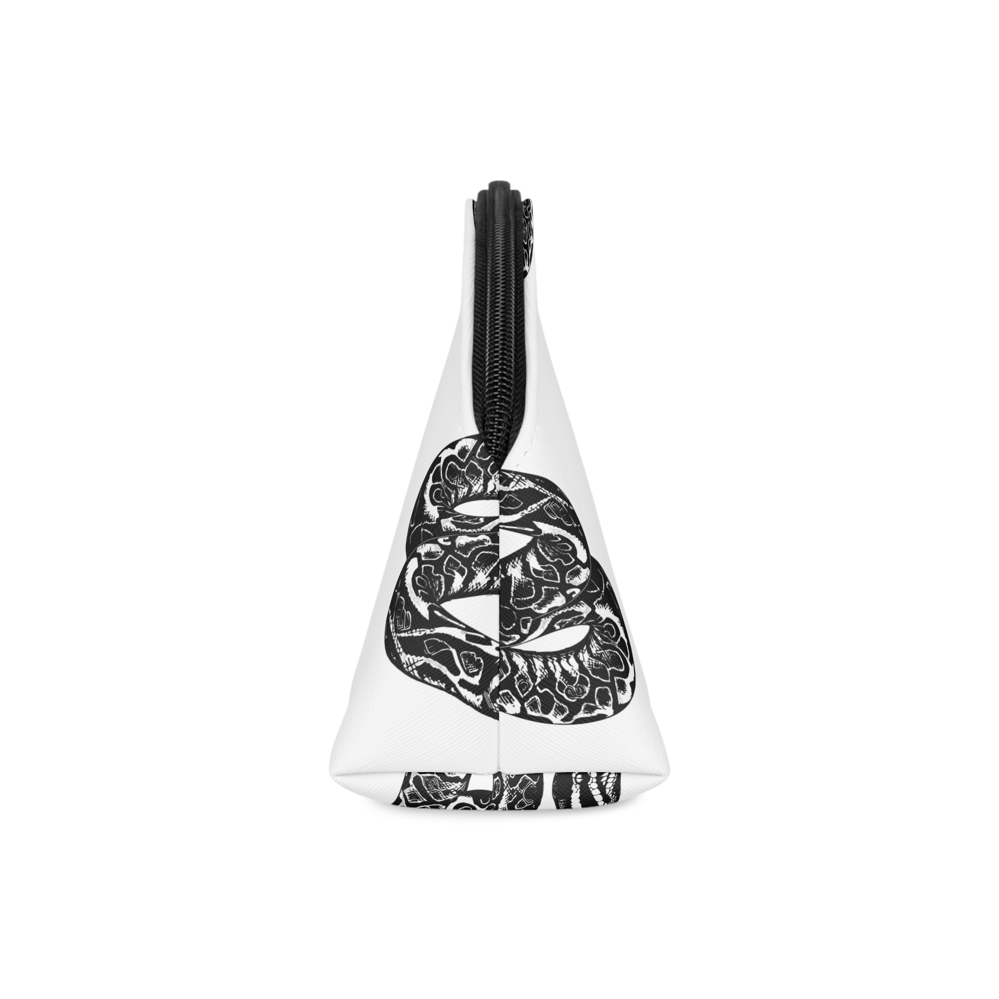 Black White Python Illustration Makeup Bag - Image 4