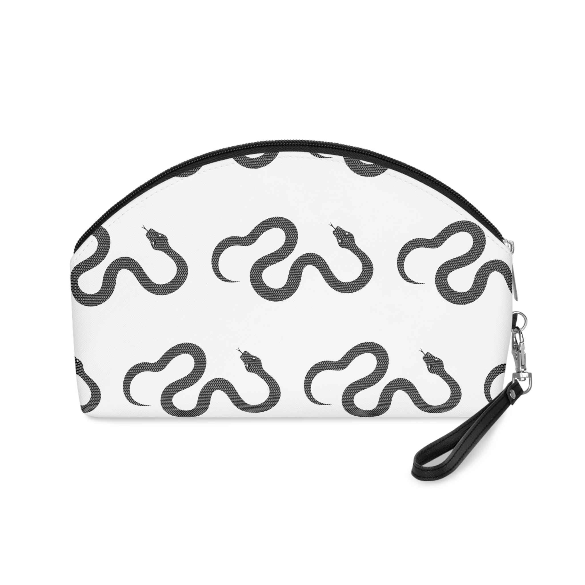 Black Crawling Scaled Snake Isolated White Background Lunar New Year Symbol Vector Illustration Makeup Bag - Image 2