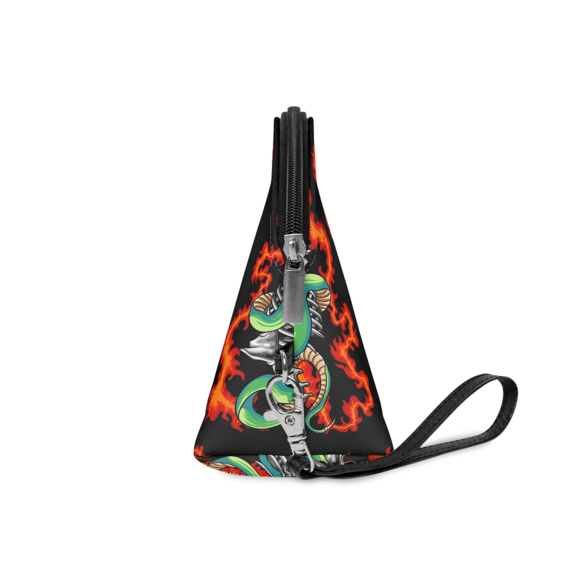 Bone Skeleton With Snake On Fire Makeup Bag - Image 3