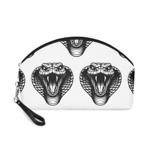 Arte Oscuro Cobra Enojada Cabeza Serpiente Ilustracion Blanco Negro Makeup Bag