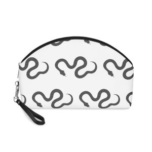 Black Crawling Scaled Snake Isolated White Background Lunar New Year Symbol Vector Illustration Makeup Bag