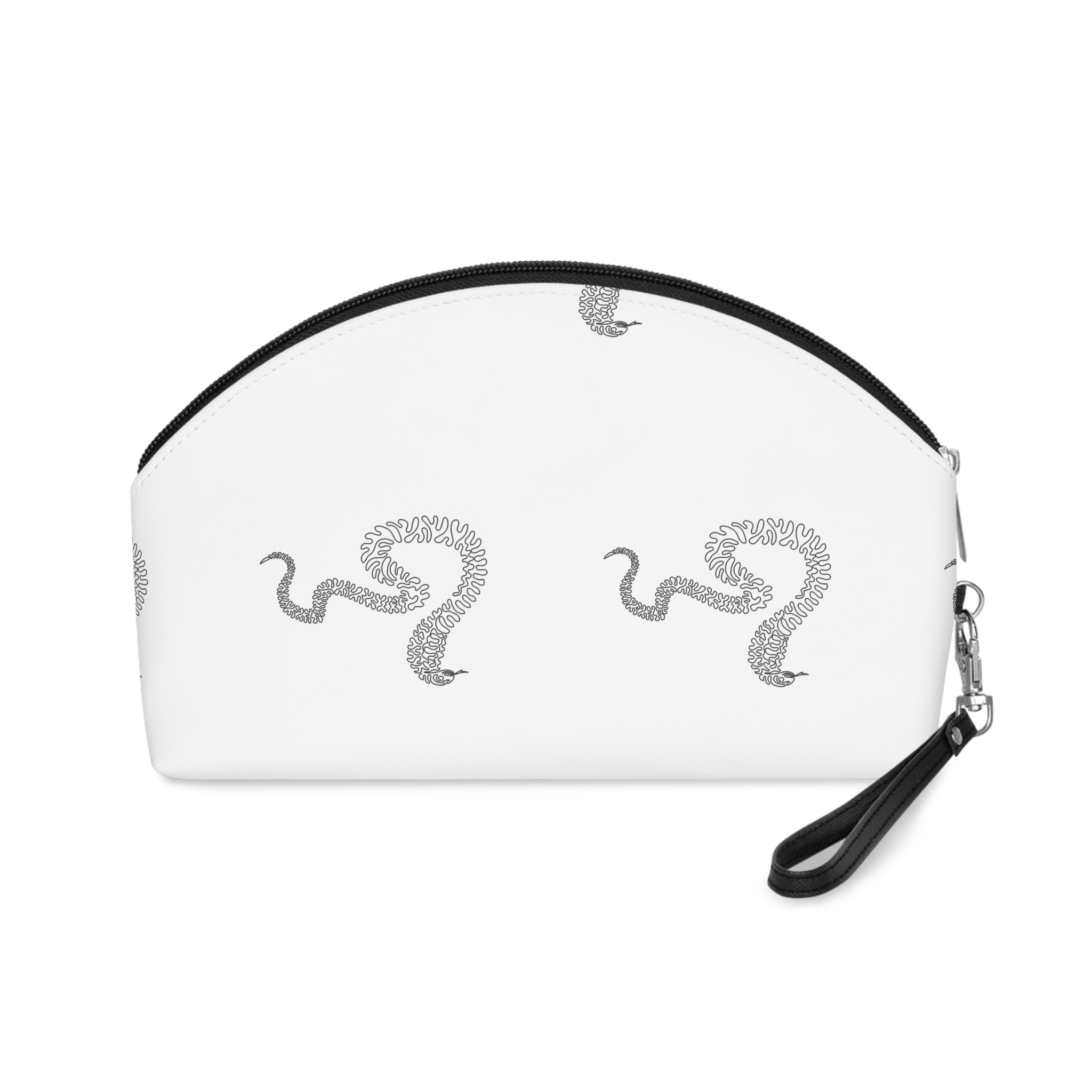 Dibujo Sola Linea Rizada Cobra Expande Costillas Cuello Formar Capucha Logo Afiche Boho Makeup Bag - Image 2