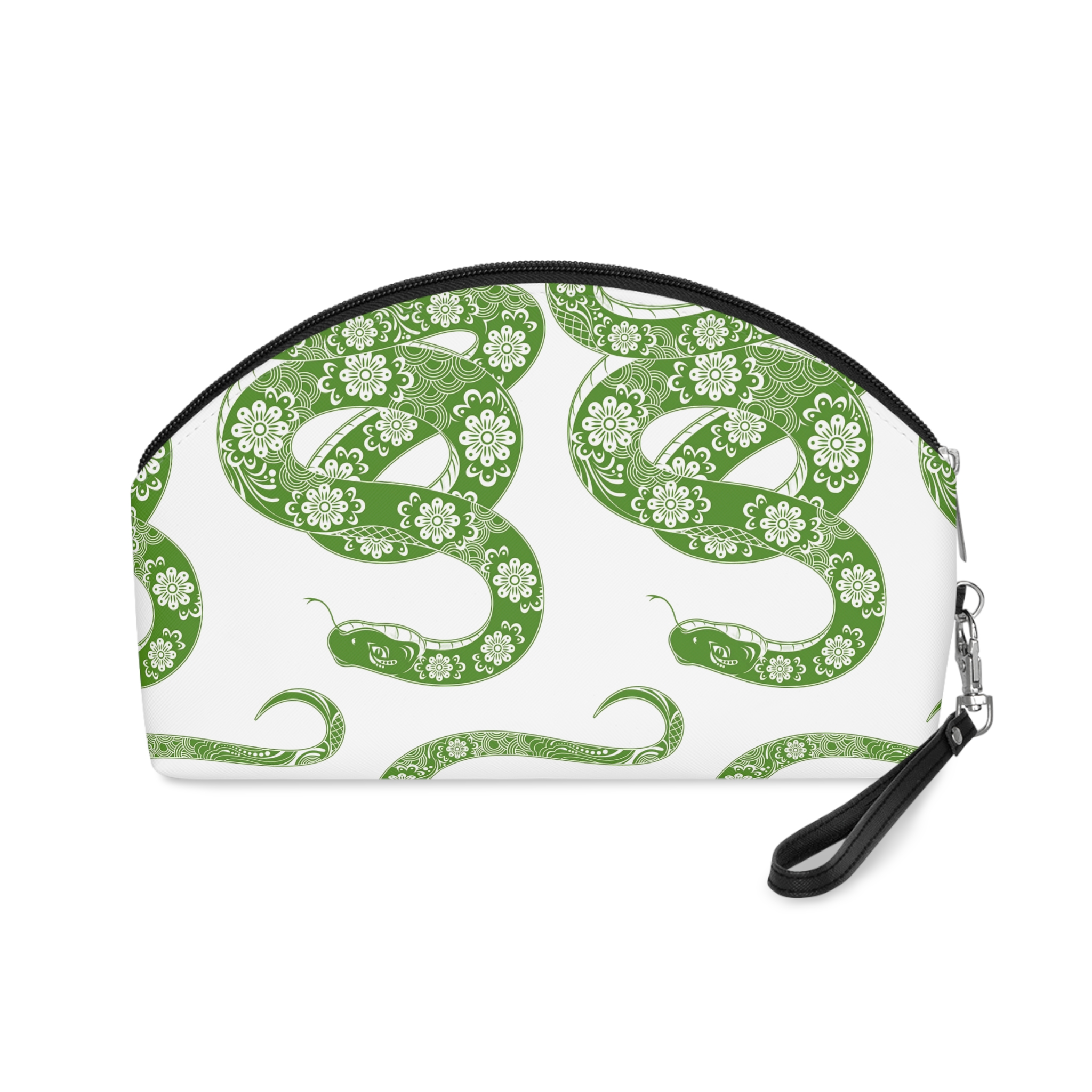 Ano Nuevo Chino Serpiente Zodiaco Serpiente Verde Patrones Decorativos Makeup Bag - Image 2