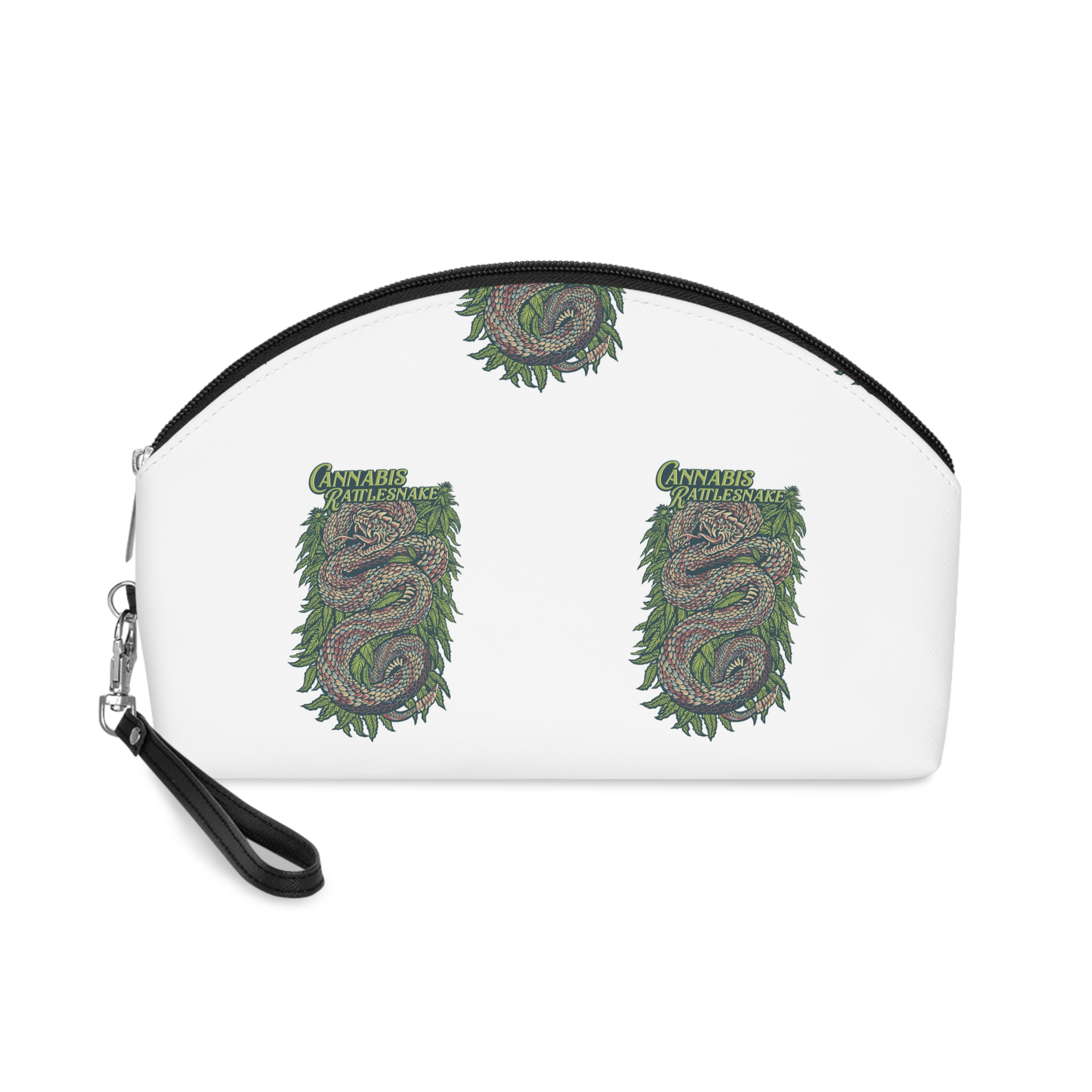 Cannabis Rattlesnake Vintage Hand Drawn Illustration Makeup Bag