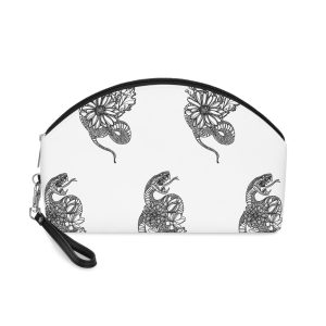 Arte Tatuaje Snak Dibujo Flores Bocetos Blanco Negro Makeup Bag