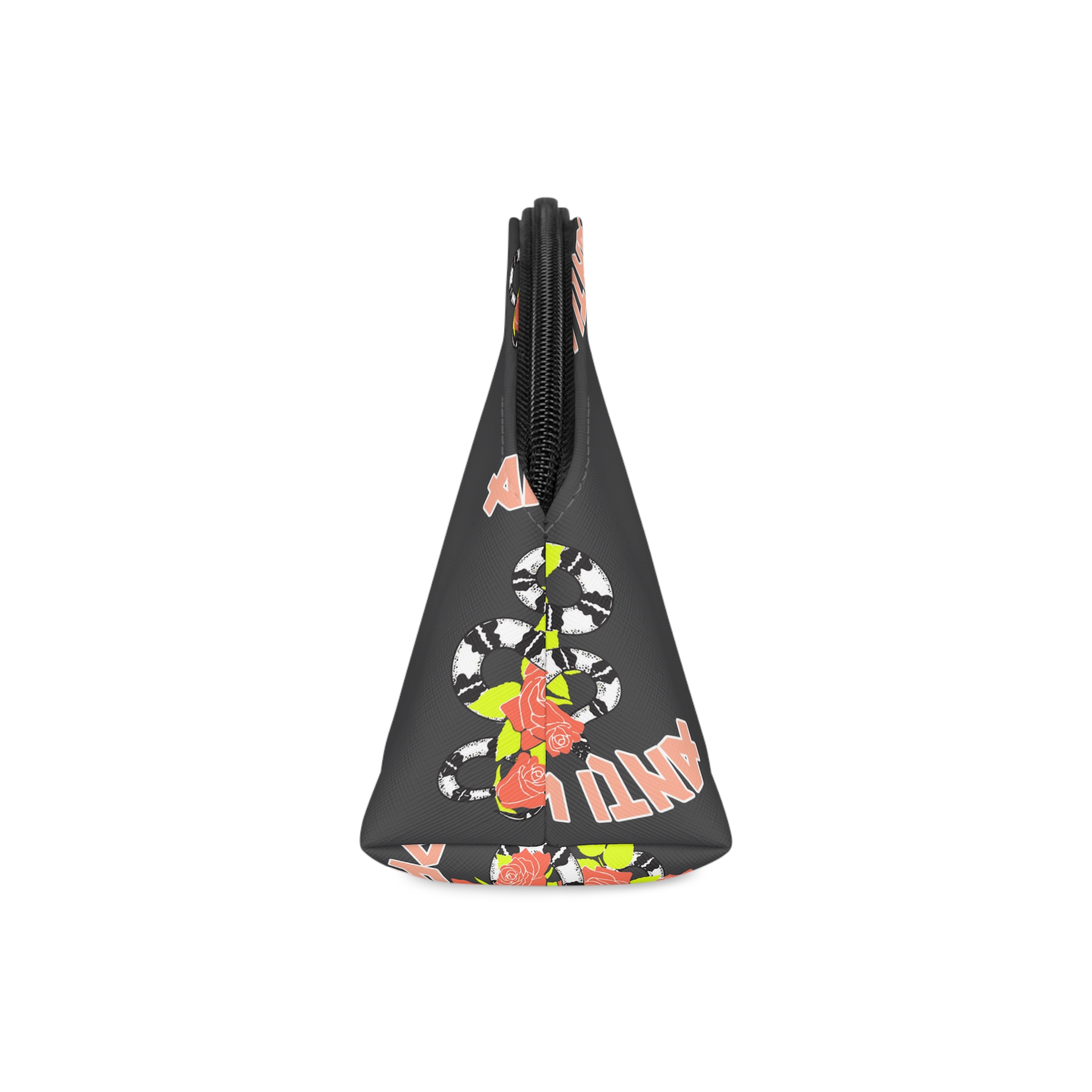 Anti You Snake With Red Flowers Makeup Bag - Image 4