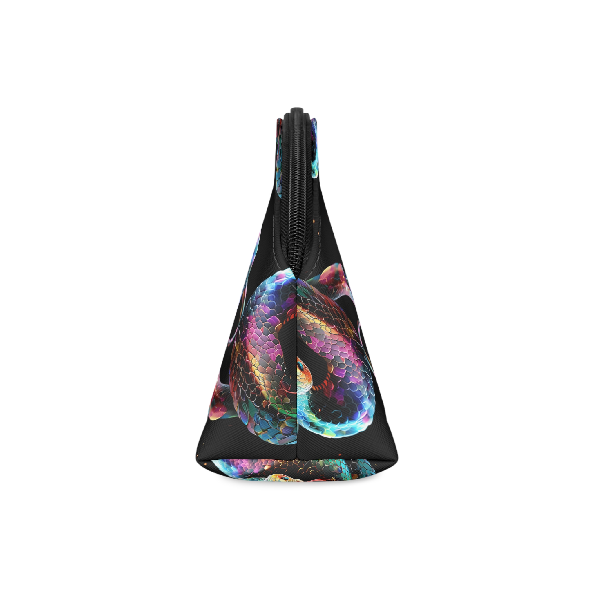 Brightly Colored Snake With Long Tongue Sticking Out Its Mouth Makeup Bag - Image 4