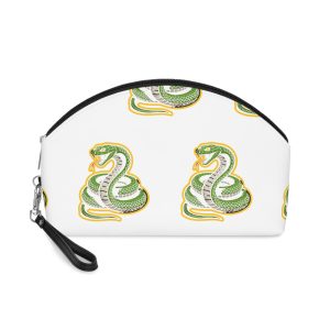 Coiled Green Snake Mascot Logo Makeup Bag