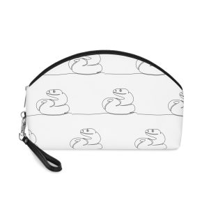 Coiled Snake Line Art Makeup Bag