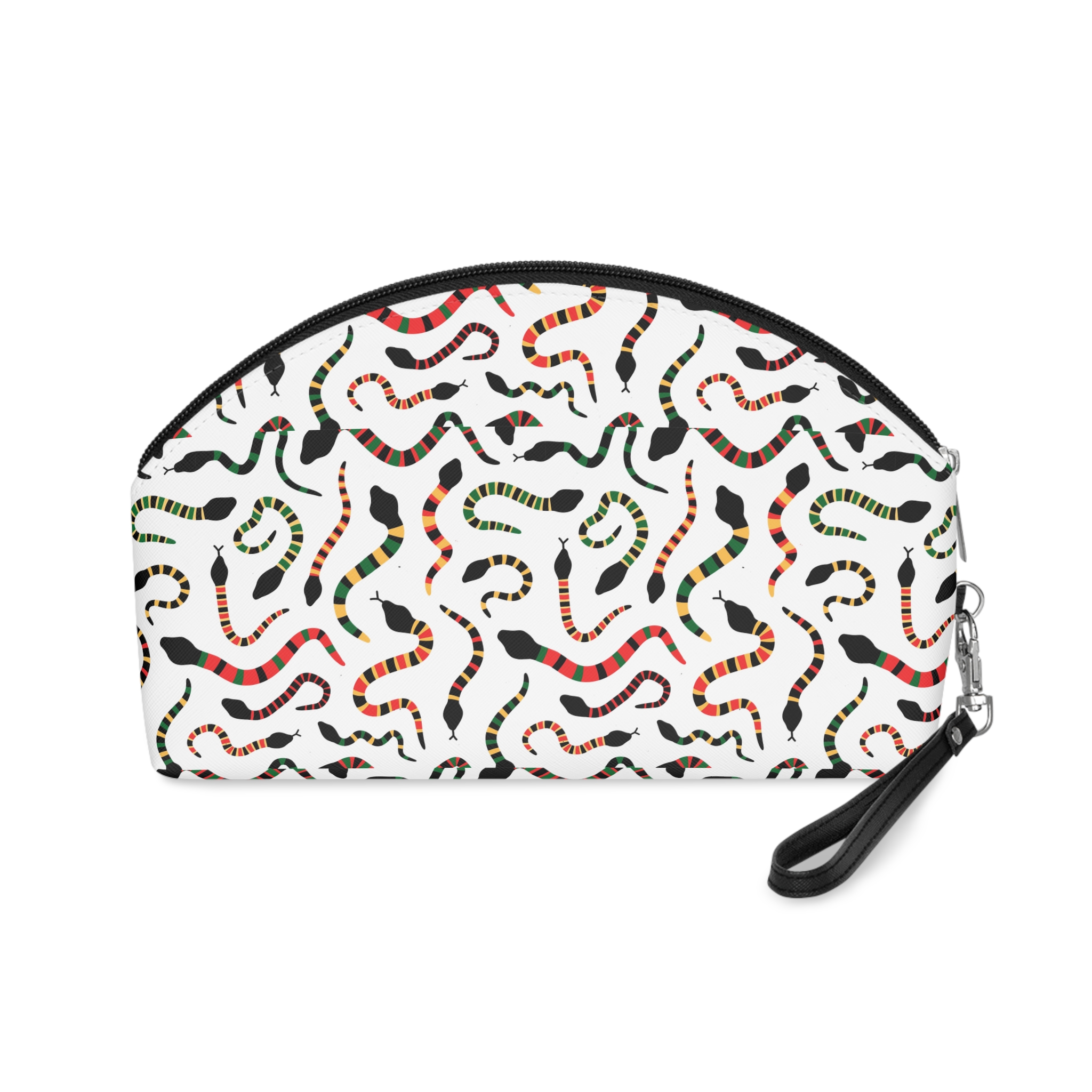 Colourful Snakes Pink Background Seamless Pattern Vector Hand Drawn Grunge Makeup Bag - Image 2