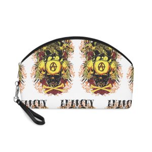 Anarchy Marked Skull King With Crowned Bird Skeletons Makeup Bag