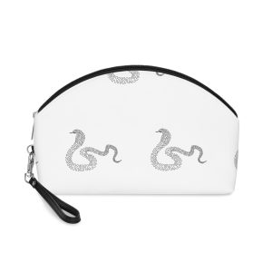 Dibujo Sola Linea Rizada Cobra Expande Costillas Cuello Formar Capucha Logo Afiche Boho Makeup Bag