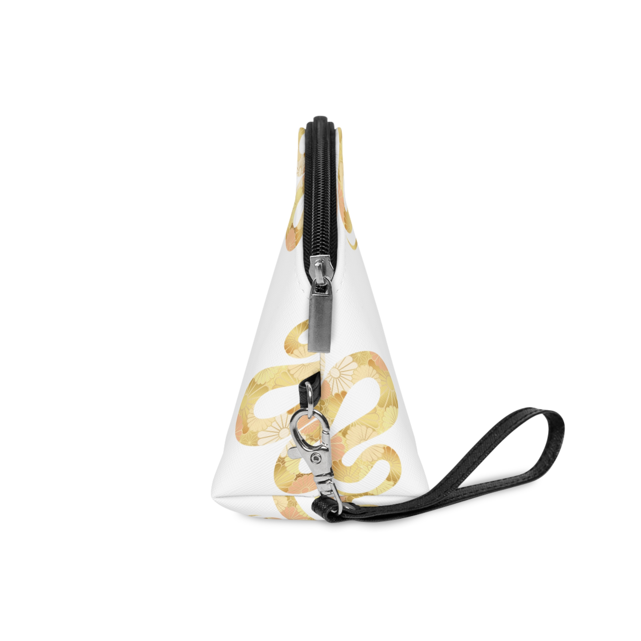 Ano Serpiente Vector Simbolo Zodiaco Decorado Patron Crisantemo Japones Vintage Aislado Makeup Bag - Image 3