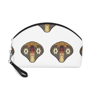 Cobra Head Isolated White Makeup Bag