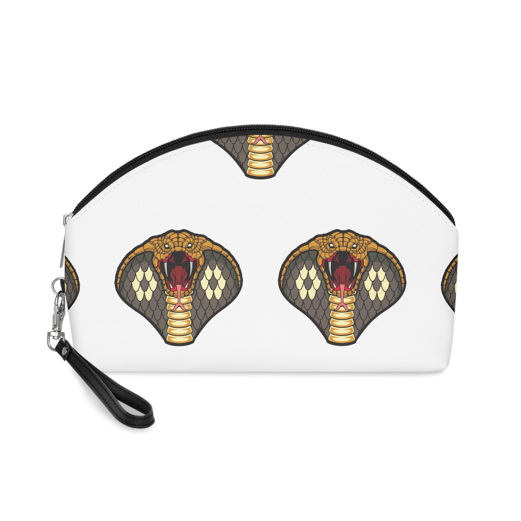 Cobra Head Isolated White Makeup Bag