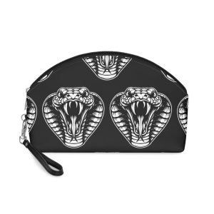 Dark Art Angry Cobra Snake Beast Head Black White Illustration(2) Makeup Bag