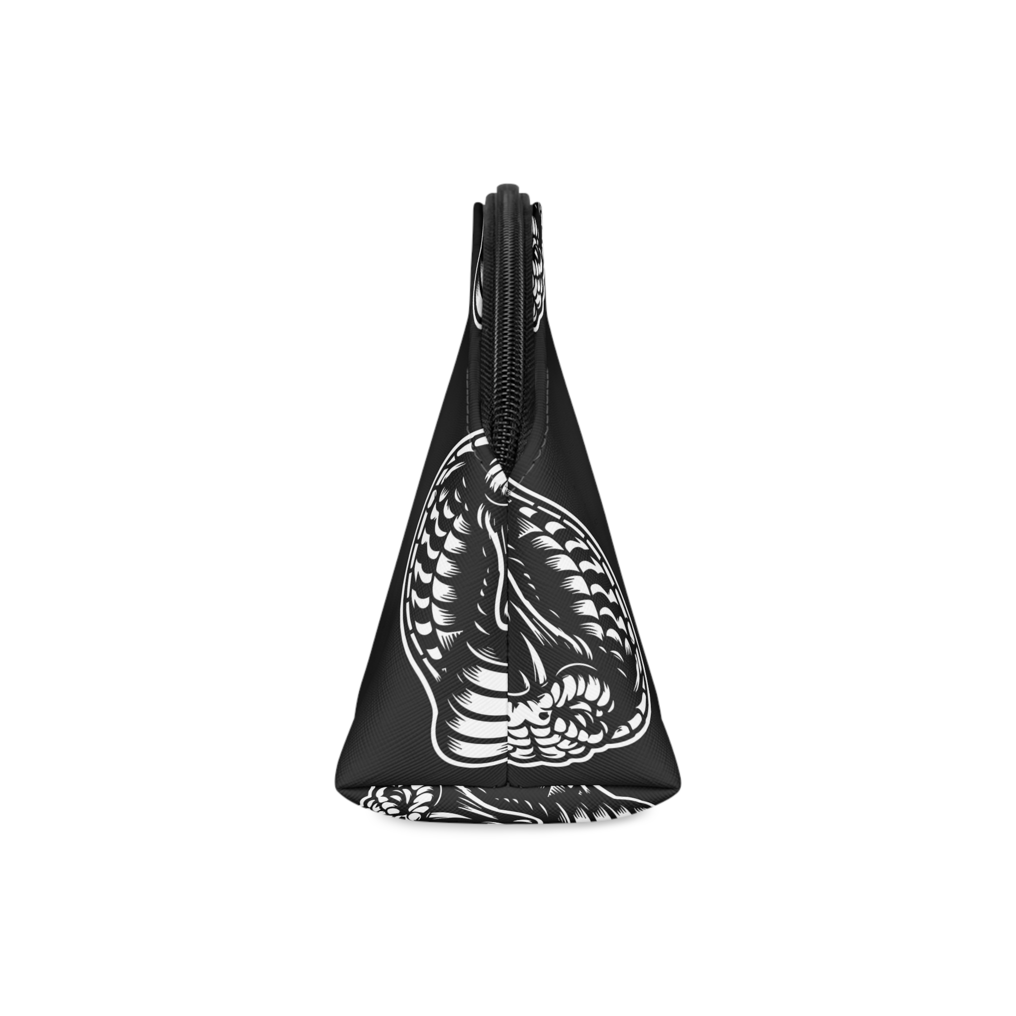 Dark Art Angry Cobra Snake Beast Black White Illustration Makeup Bag - Image 4